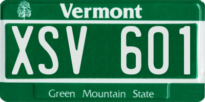 VT license plate XSV601