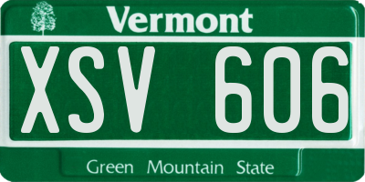VT license plate XSV606