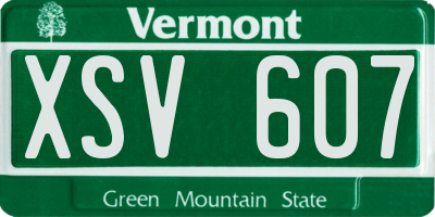 VT license plate XSV607