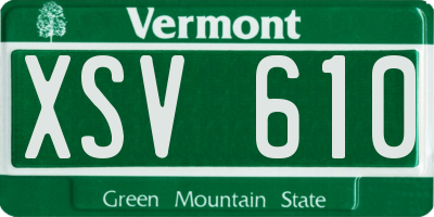 VT license plate XSV610