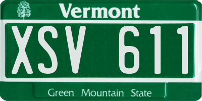 VT license plate XSV611