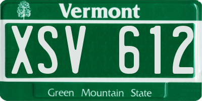 VT license plate XSV612