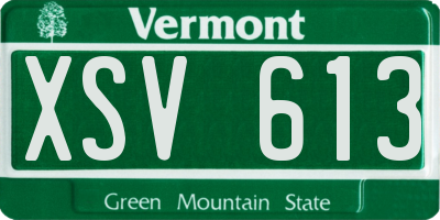 VT license plate XSV613