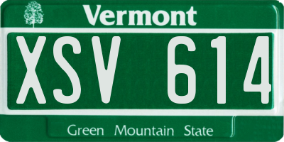 VT license plate XSV614