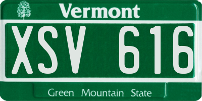 VT license plate XSV616
