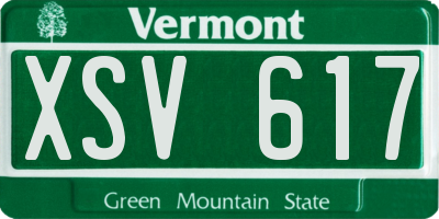 VT license plate XSV617