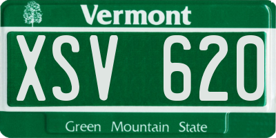 VT license plate XSV620
