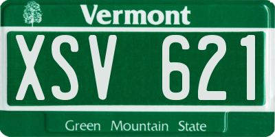 VT license plate XSV621