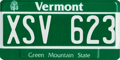 VT license plate XSV623