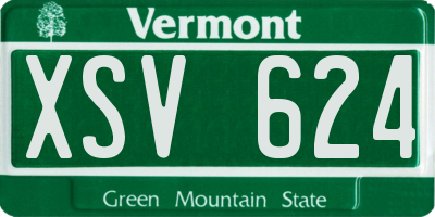 VT license plate XSV624