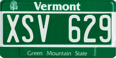 VT license plate XSV629