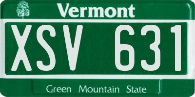 VT license plate XSV631