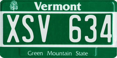 VT license plate XSV634