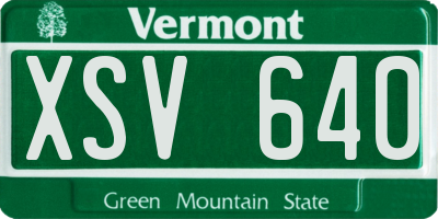 VT license plate XSV640