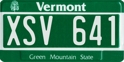VT license plate XSV641