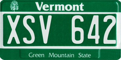 VT license plate XSV642