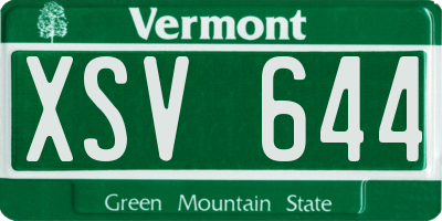 VT license plate XSV644