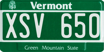 VT license plate XSV650