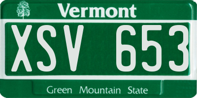 VT license plate XSV653
