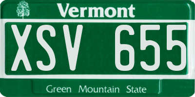 VT license plate XSV655
