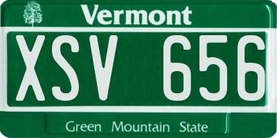 VT license plate XSV656