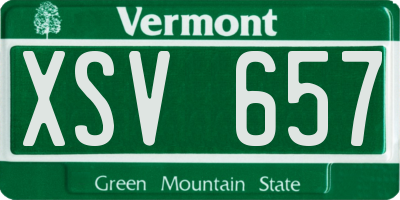 VT license plate XSV657