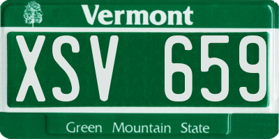 VT license plate XSV659