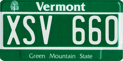 VT license plate XSV660