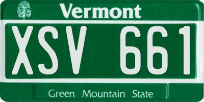 VT license plate XSV661