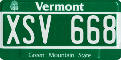 VT license plate XSV668