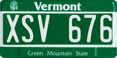 VT license plate XSV676