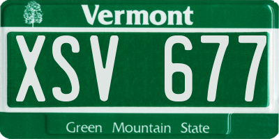 VT license plate XSV677