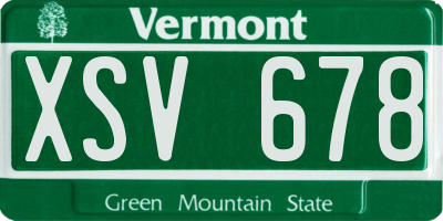 VT license plate XSV678