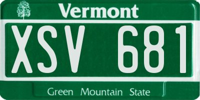 VT license plate XSV681