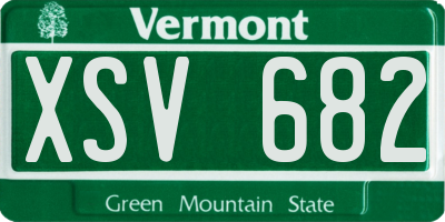 VT license plate XSV682
