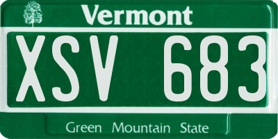 VT license plate XSV683