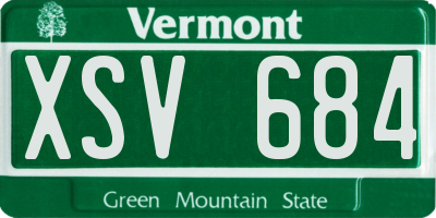 VT license plate XSV684