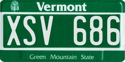 VT license plate XSV686