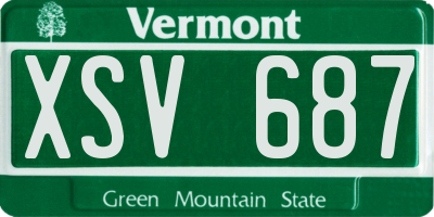 VT license plate XSV687
