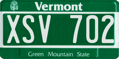VT license plate XSV702