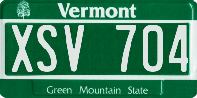 VT license plate XSV704