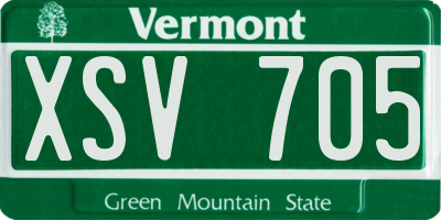 VT license plate XSV705
