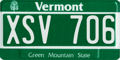 VT license plate XSV706