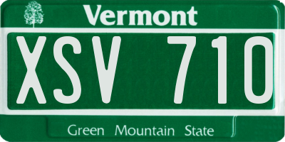VT license plate XSV710