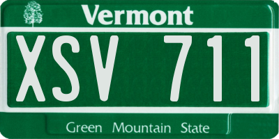 VT license plate XSV711
