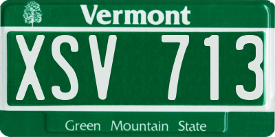 VT license plate XSV713
