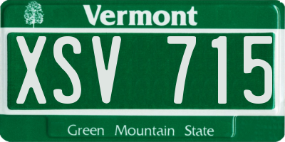 VT license plate XSV715