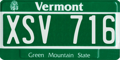 VT license plate XSV716