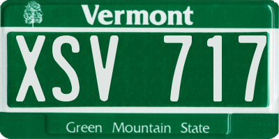 VT license plate XSV717