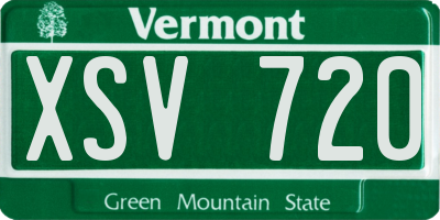 VT license plate XSV720